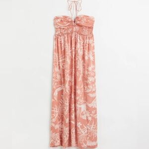 H&M Strapless Coral Floral Dress